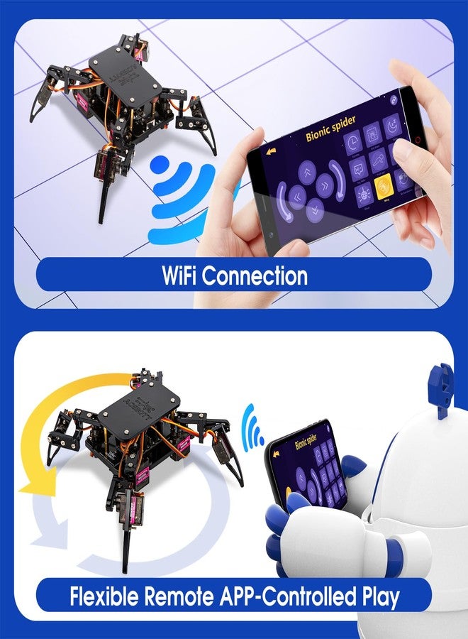 ايسبوت مجموعة روبوت العنكبوت البيونيكي القابل للبرمجة من STEM Toys، مجموعة علمية للأطفال من عمر 8 إلى 12 عامًا، لعبة بناء روبوتات يمكنك صنعها بنفسك للمراهقين، يمشي ويزحف، تحكم عن بعد عبر تطبيق، هدية للأولاد والبنات والكبار في أعياد الميلاد - Image 4